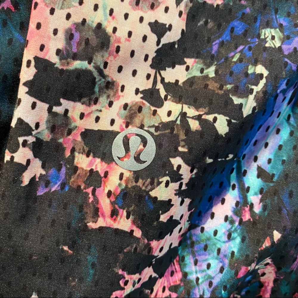Lululemon black purple pink floral multi roll waist OM jogger pants - Picture 11 of 14